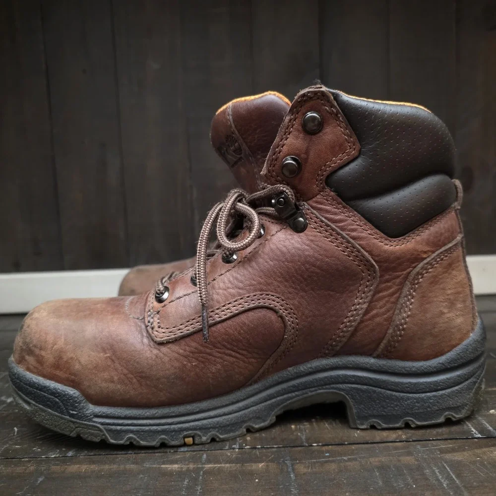 Timberland PRO Series Steel‎ Toe Safety Boots Womens 8.5M Brown Leather 26388